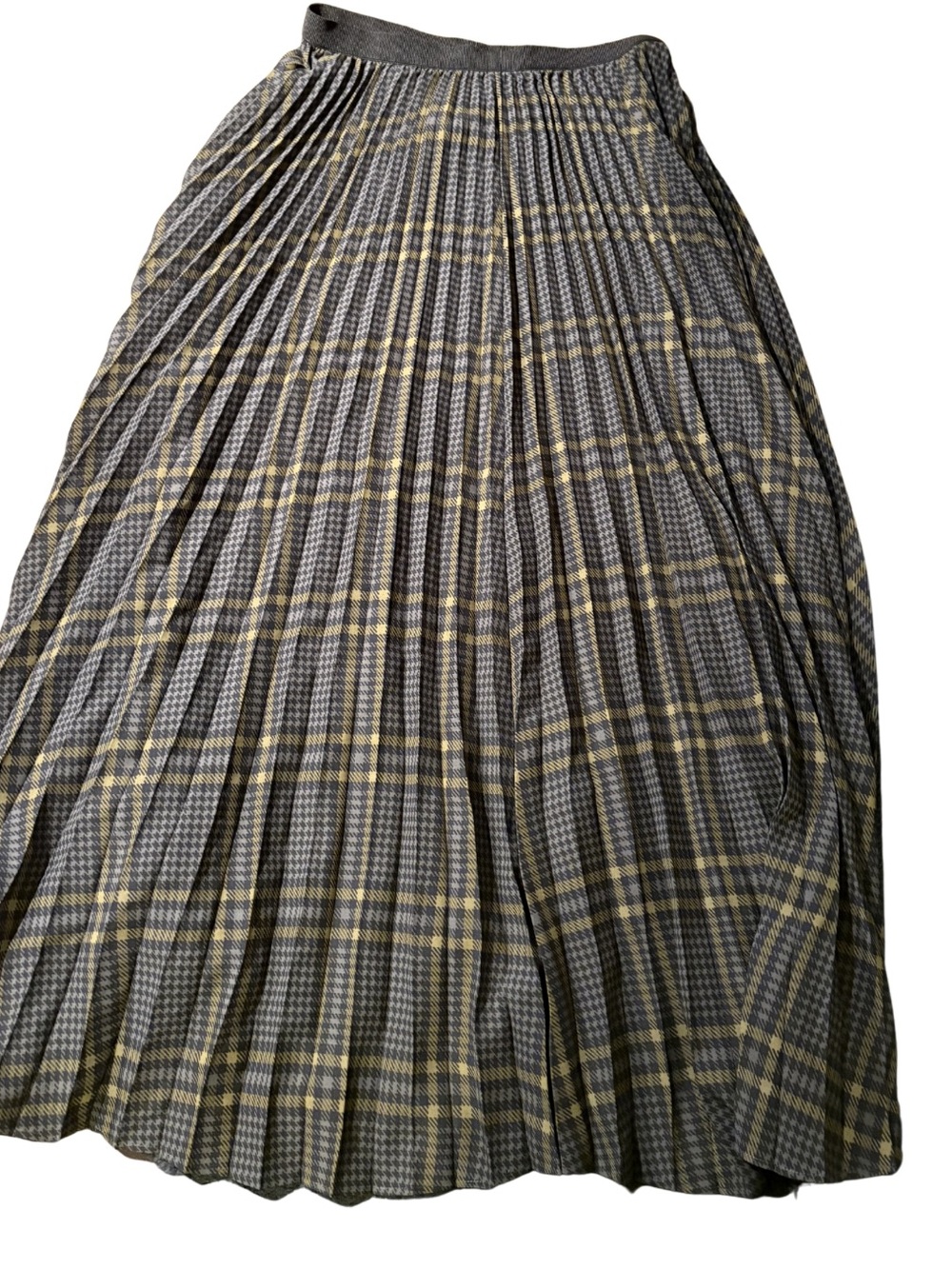 Uniqlo C pleated plaid maxi skirt